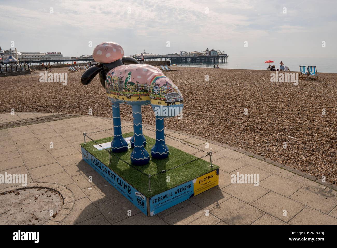 Shaun the Sheep statues in Brighton England UK 8th September 2023