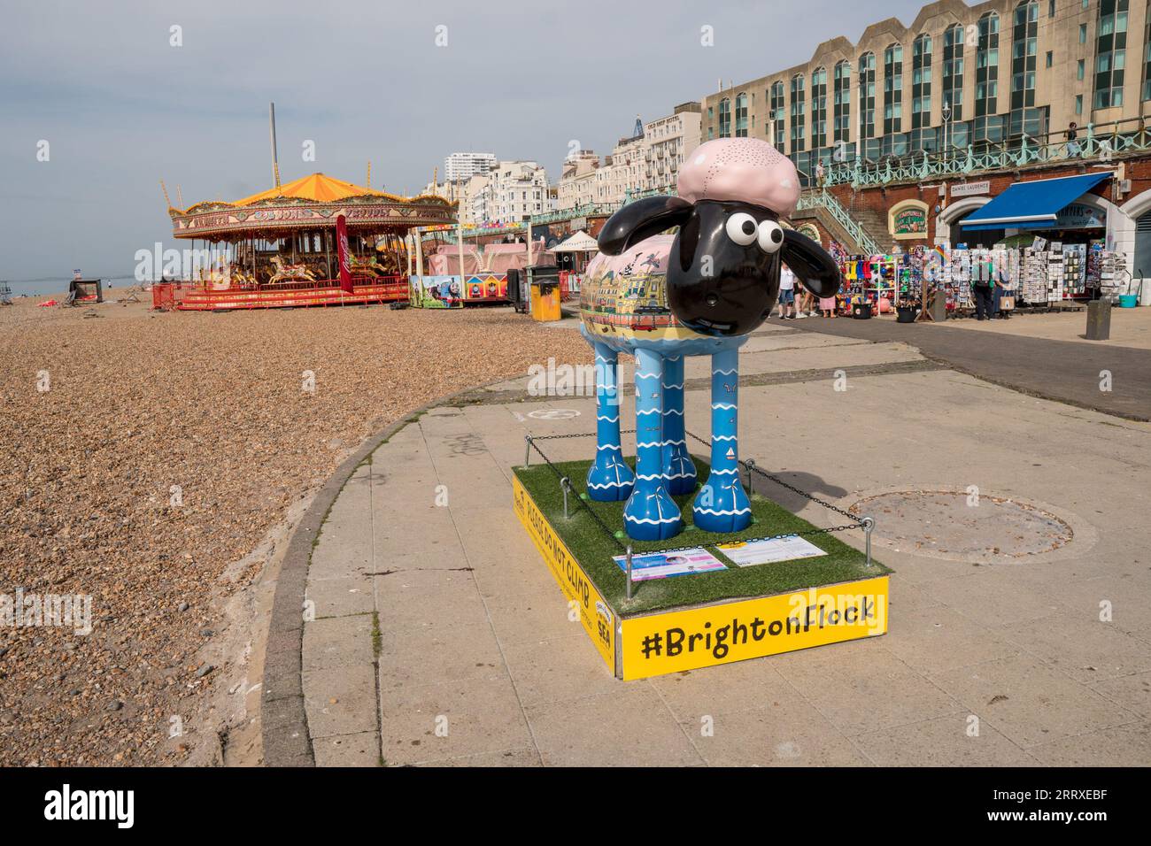 Shaun the Sheep statues in Brighton England UK 8th September 2023