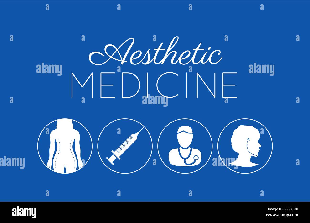 Aesthetic Medicine Blue Background Illustration Stock