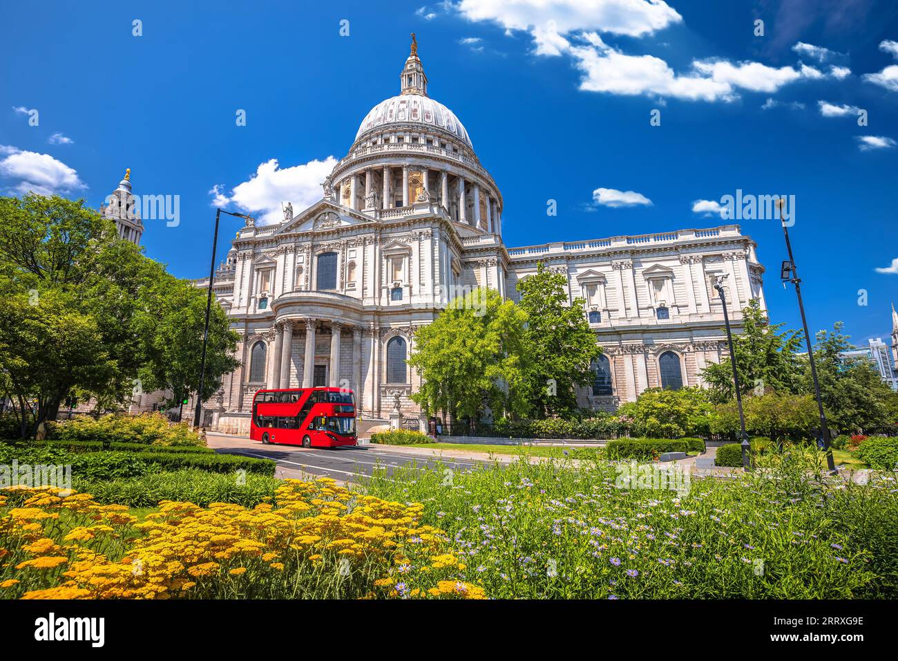 Saint Paul's Cathedral in London street view, capital of UK Stock Photo