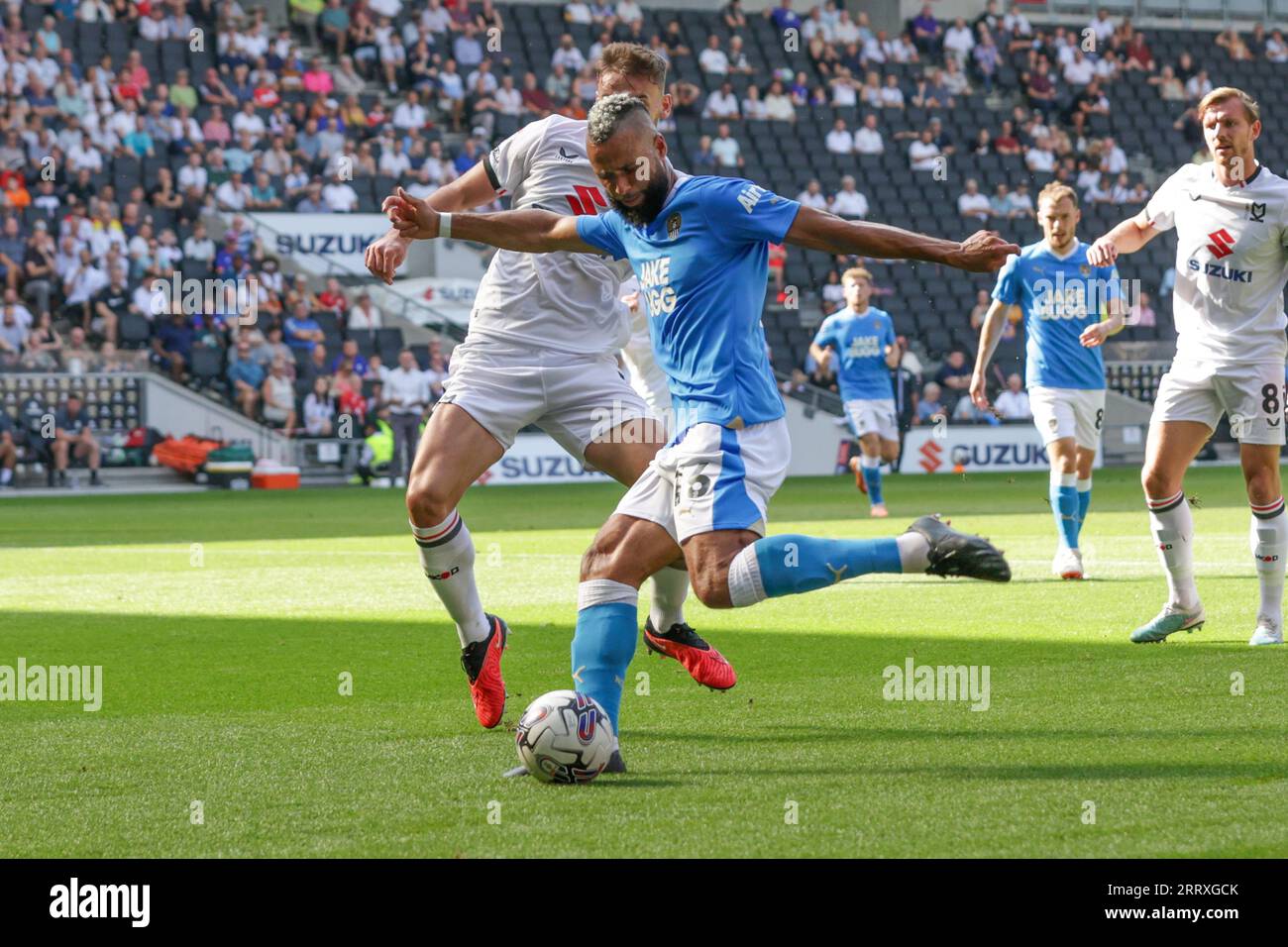 Milton Keynes, UK. 9th September 2023.Notts County's John Bostock during the first half of the Sky Bet League 2 match between MK Dons and Notts County at Stadium MK, Milton Keynes on Saturday 9th September 2023. (Photo: John Cripps | MI News) Credit: MI News & Sport /Alamy Live News Stock Photo