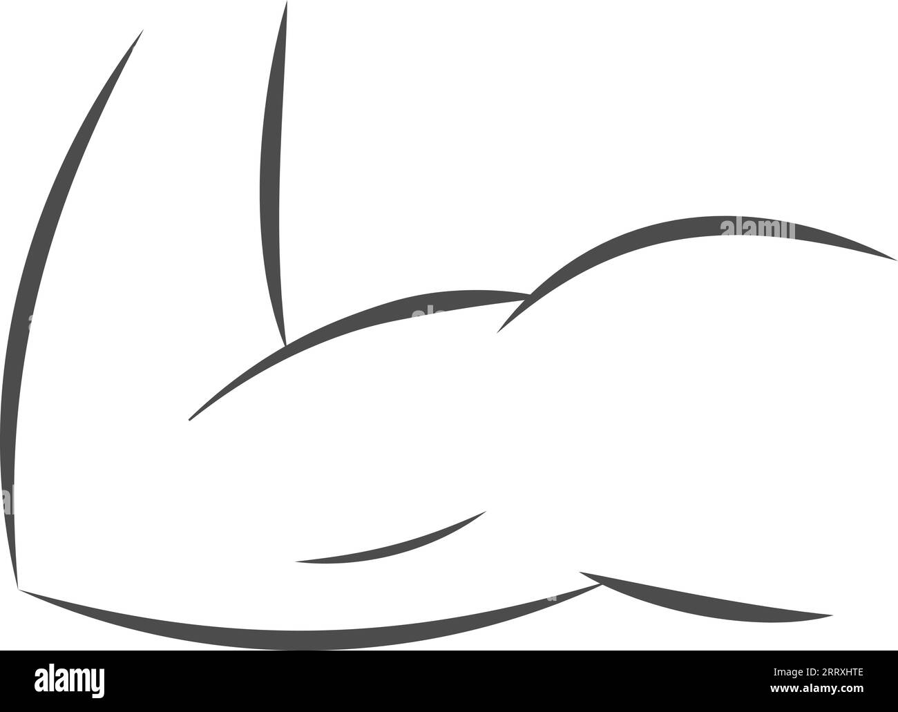 Arm line icon, muscle outlines, biceps triceps athletic structure ...