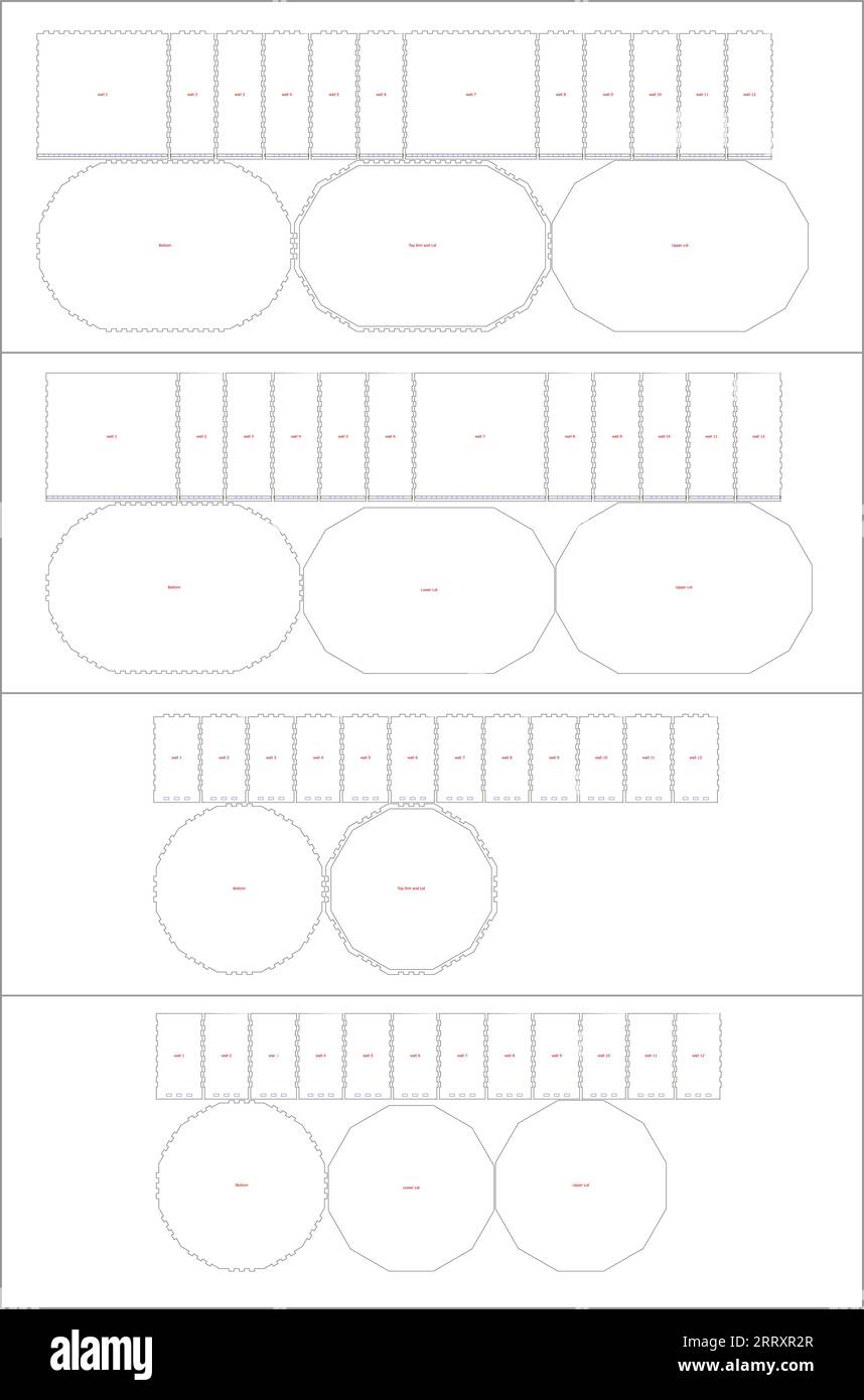 Cnc. laser cutting Angled Boxes collection Material thickness 3 mm No ...
