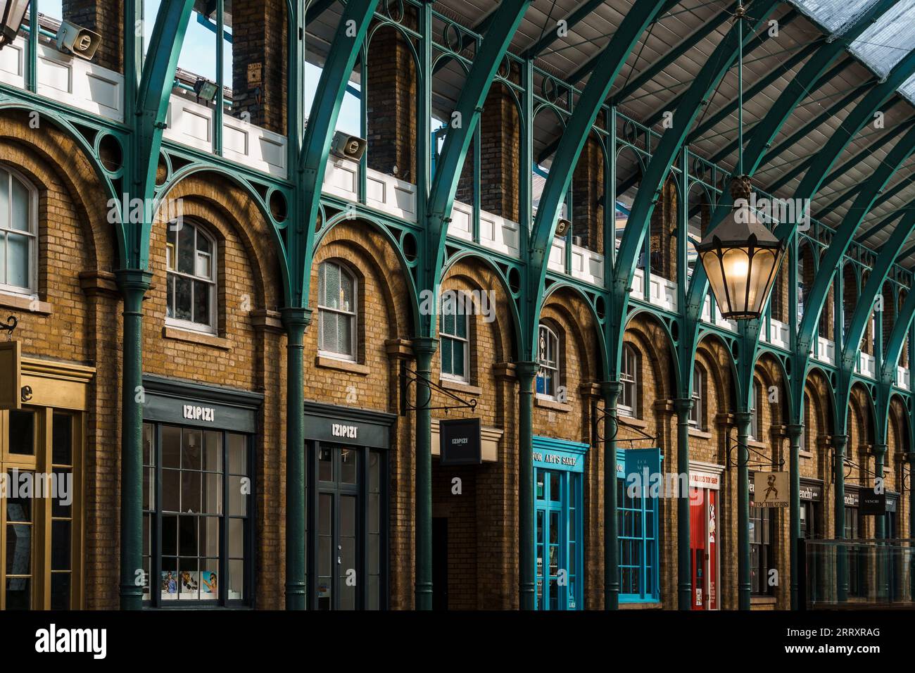 LONDON, UK - August 25, 2023: Interior view of Covent Garden Market. Located in the West End of London, Covent Garden is renowned for its luxury fashi Stock Photo