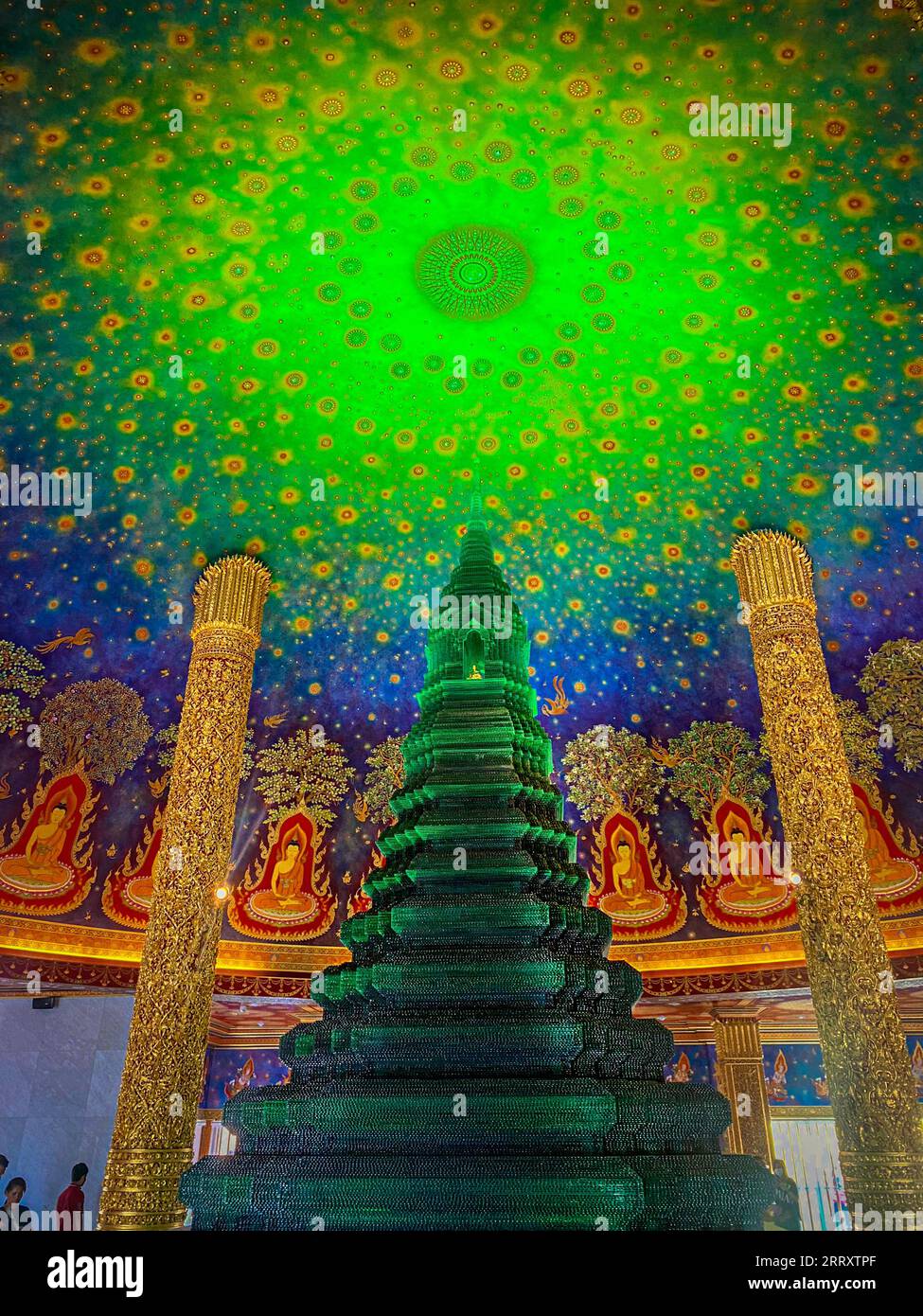 Unique Temple Wat Pak Nam Phasi Charoen in Bangkok, Thailand. Stock Photo