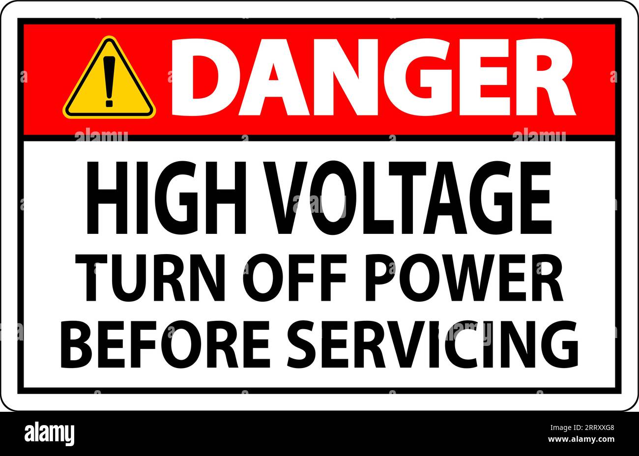Danger Sign High Voltage Turn Off Power Before Servicing Stock Vector