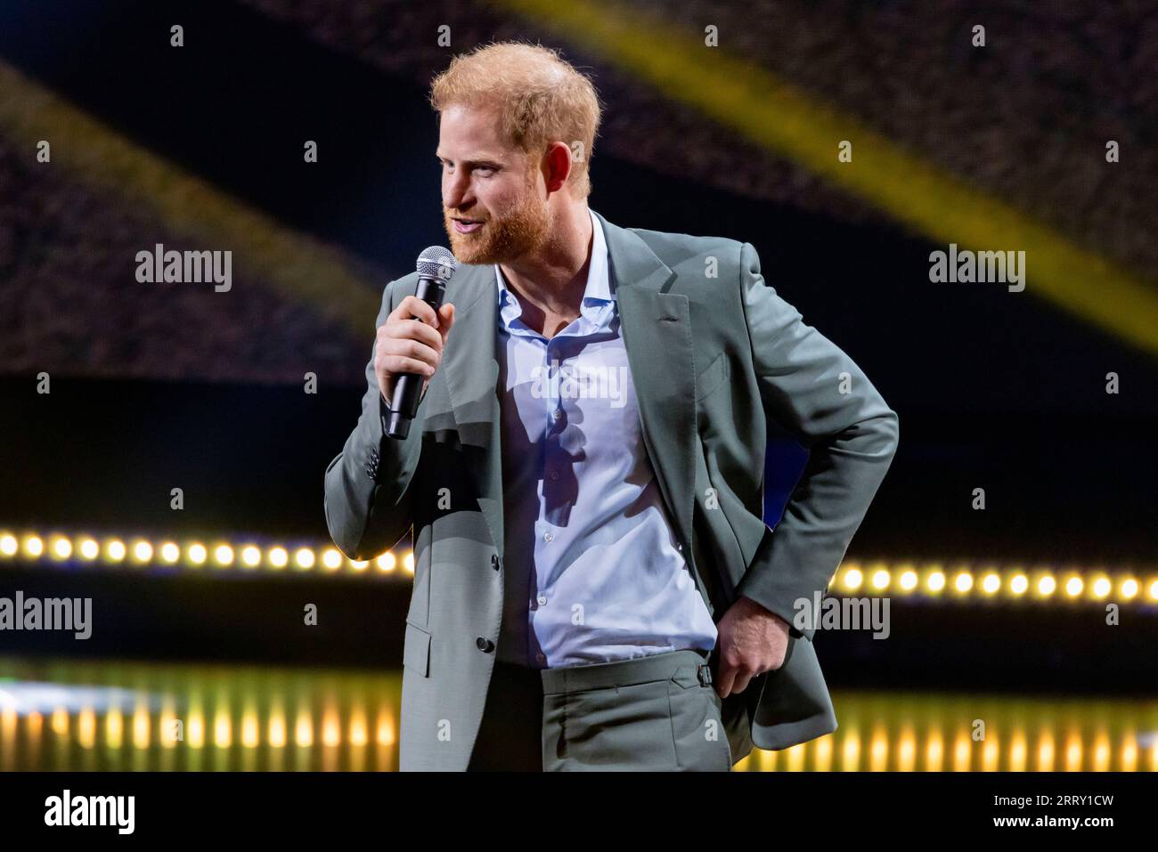 Duesseldorf, Germany. 09th Sep, 2023. Prince Harry speaks at the(02)