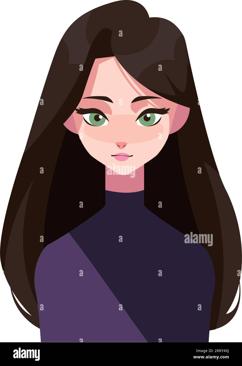 young woman long hair icon Stock Vector Image & Art - Alamy