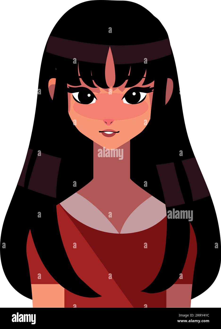 young woman long hair cute icon Stock Vector Image & Art - Alamy