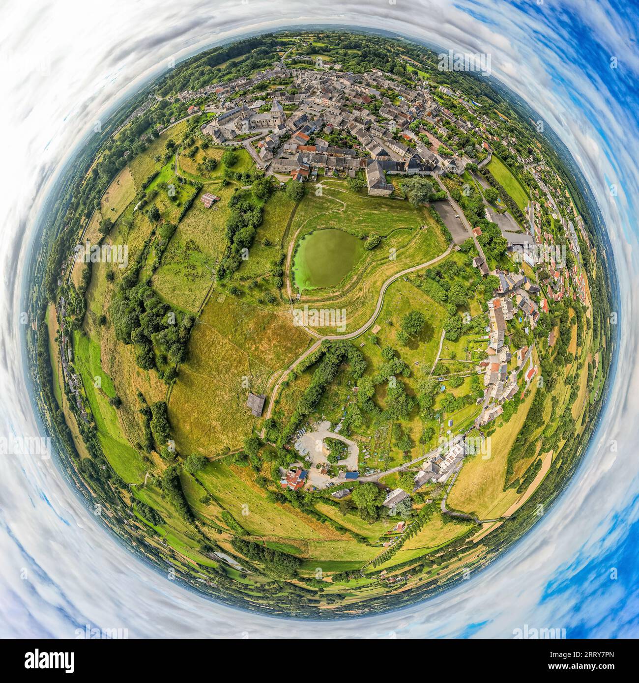 Tiny plant of french village Benevent l Abbaye in Summer Stock Photo