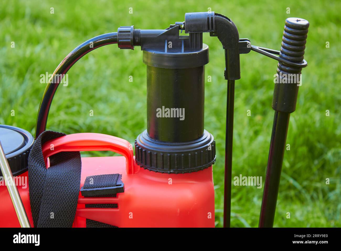 garden sprayer with hand pump close up Stock Photo