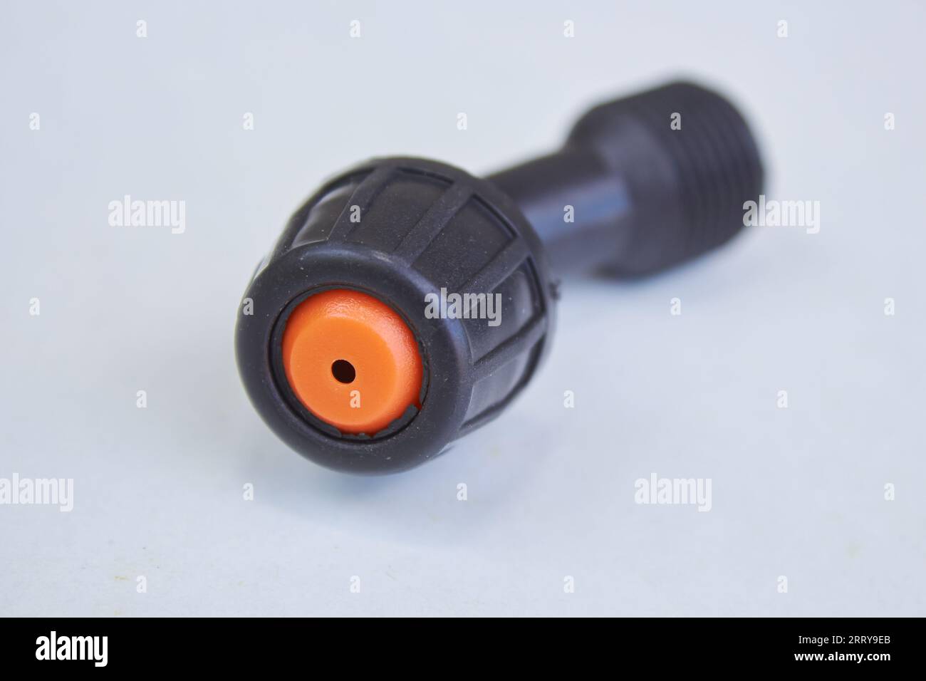 close up of a sprayer nozzle on a white background Stock Photo
