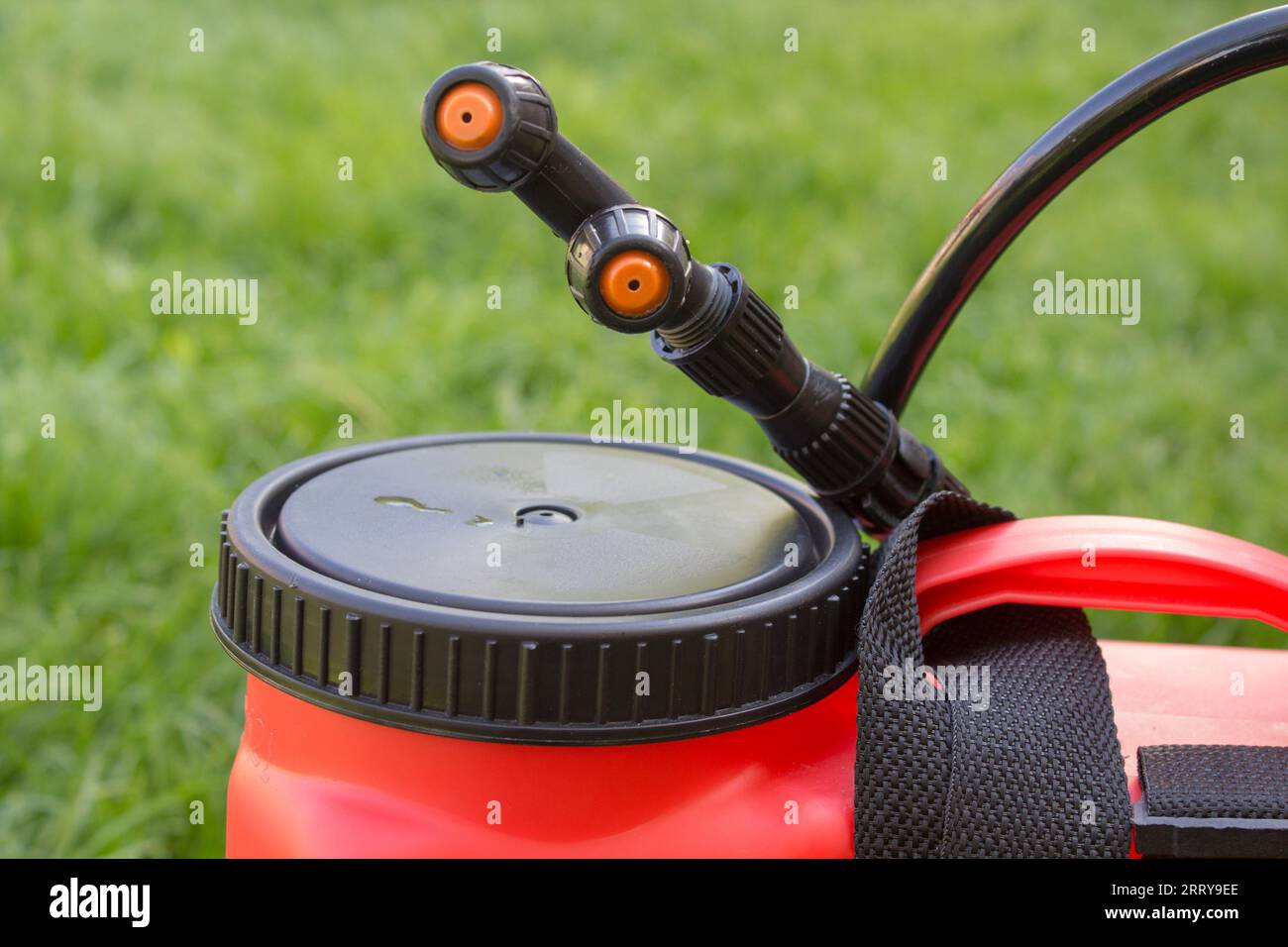 Top sprayer with insecticide irrigation nozzle Stock Photo