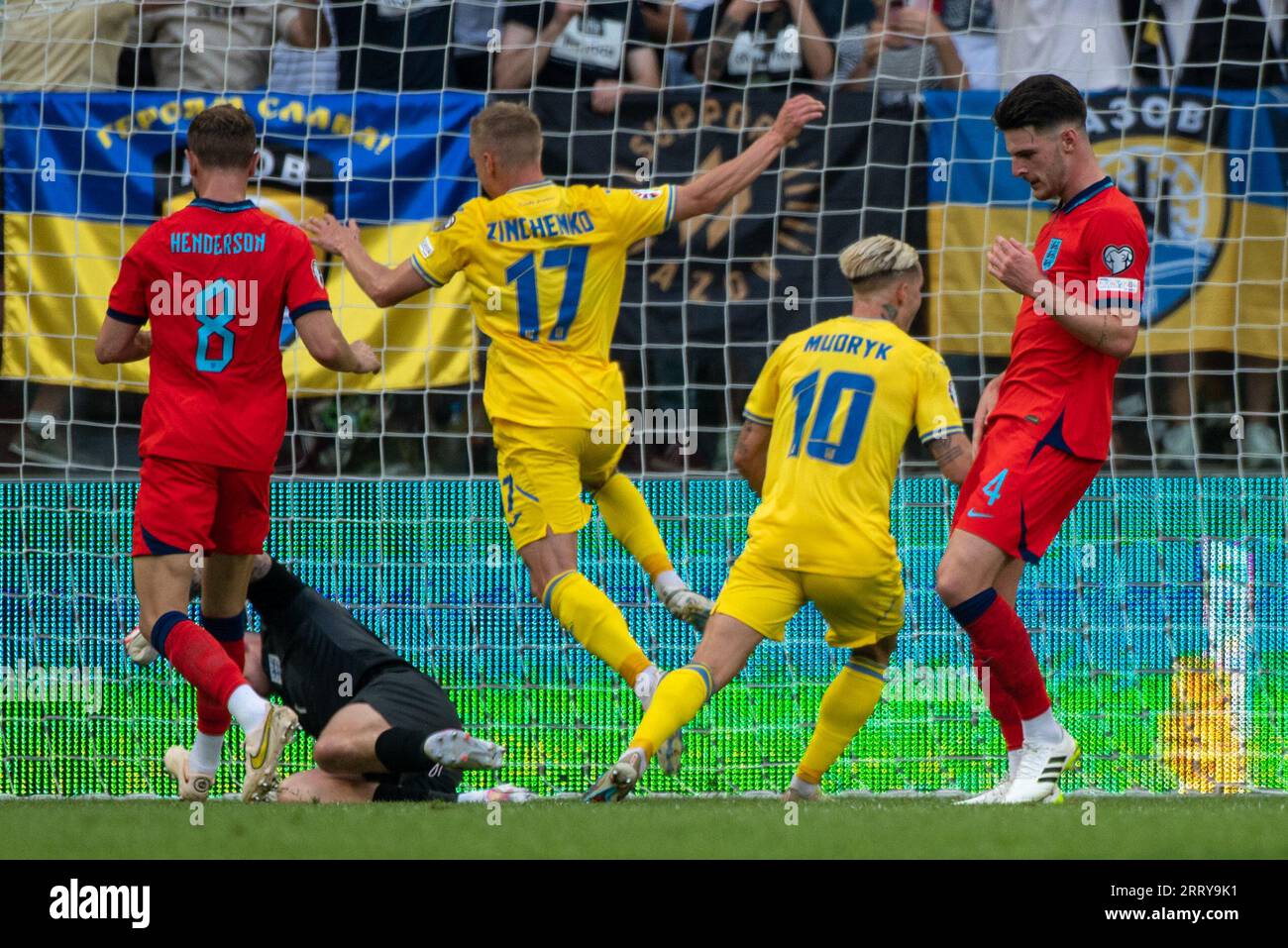 Wroclaw, Poland. 09th Sep, 2023. Oleksandr Zinchenko of Ukraine scores