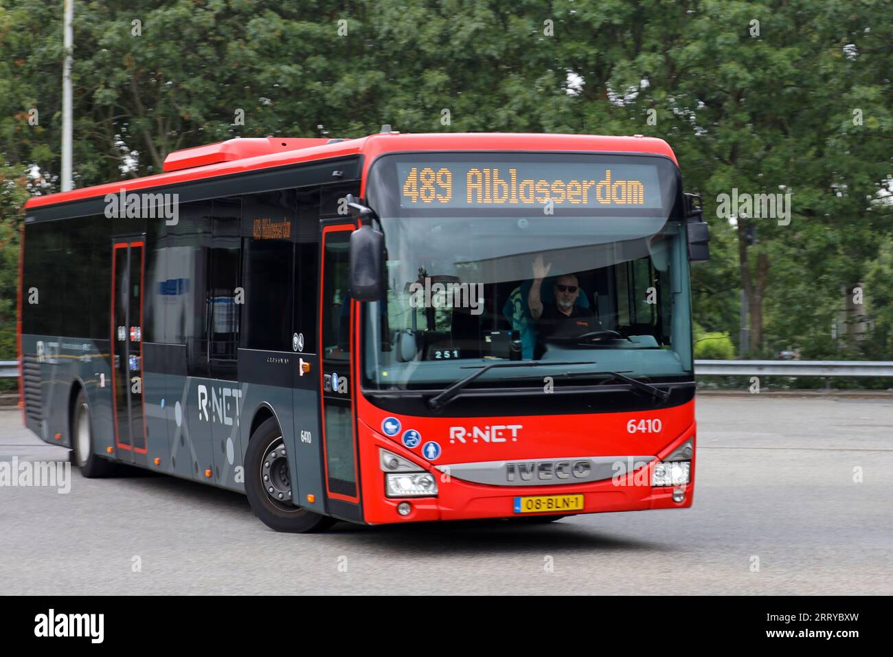 Dutch Bus R Net EBS R-Net regiobus out of duty parked at Kralingsezoom metro station in ...