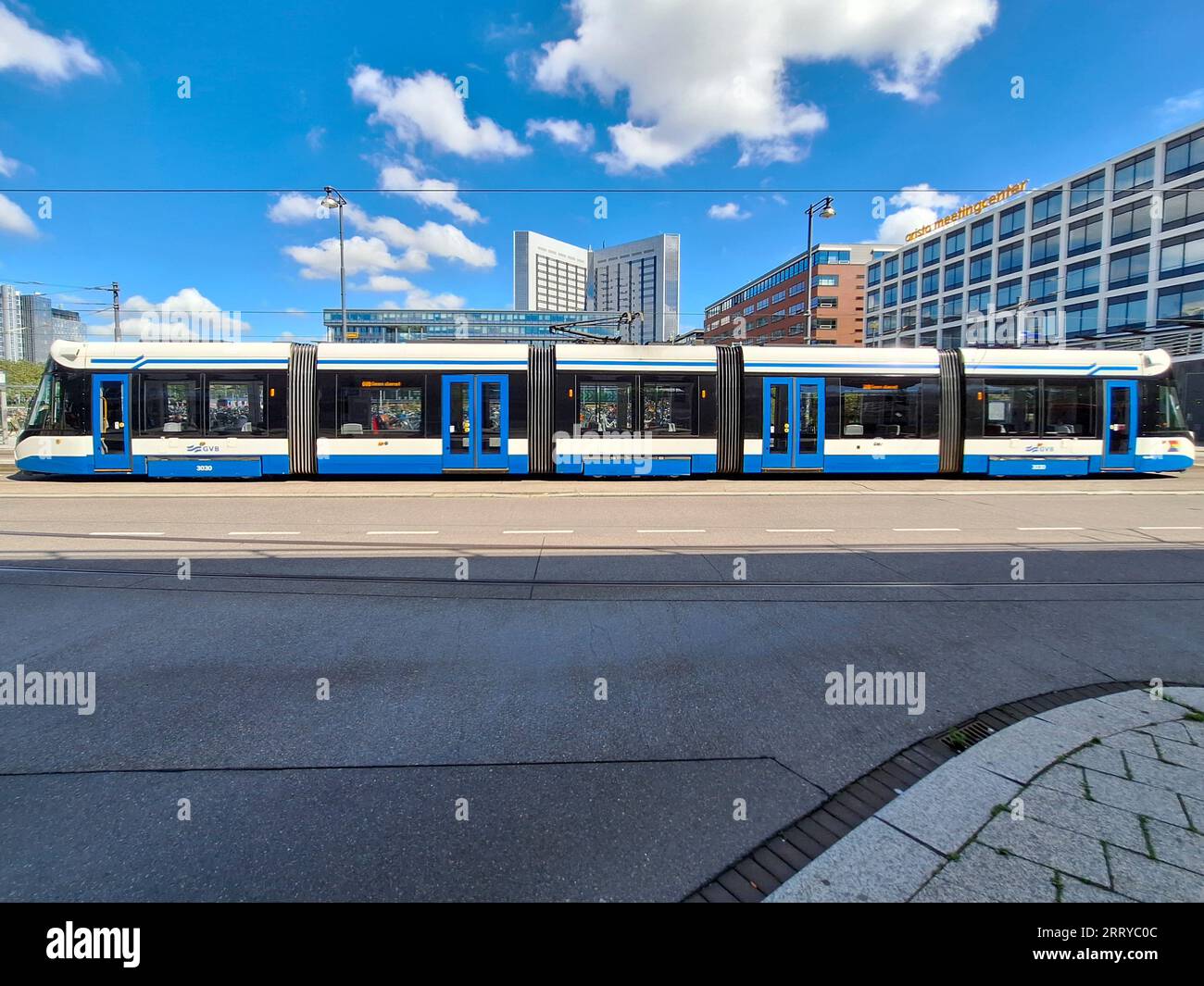 15G-tram from GVb build by CAF type Urbos in the Streets of Amsterdam the Netherlands Stock Photo