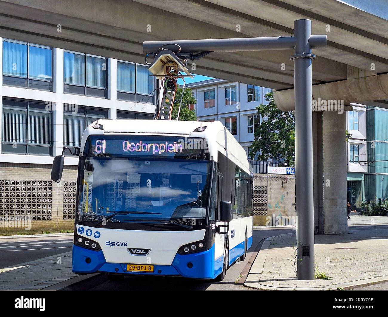 VDL Citea SLF-120 Electric city bus by GVB in Amsterdam City in the Netherlands Stock Photo