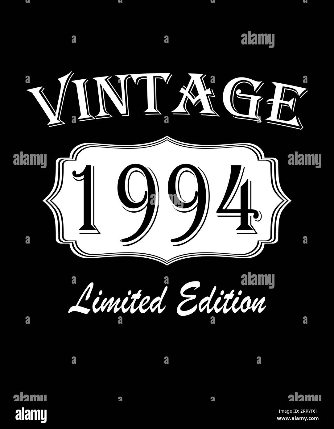 Birthday gift card.1994 aged to perfection, Limited Edition, Awesome since t-shirt bundle, vintage theme vector illustration for born clothes, mugs. Stock Photo