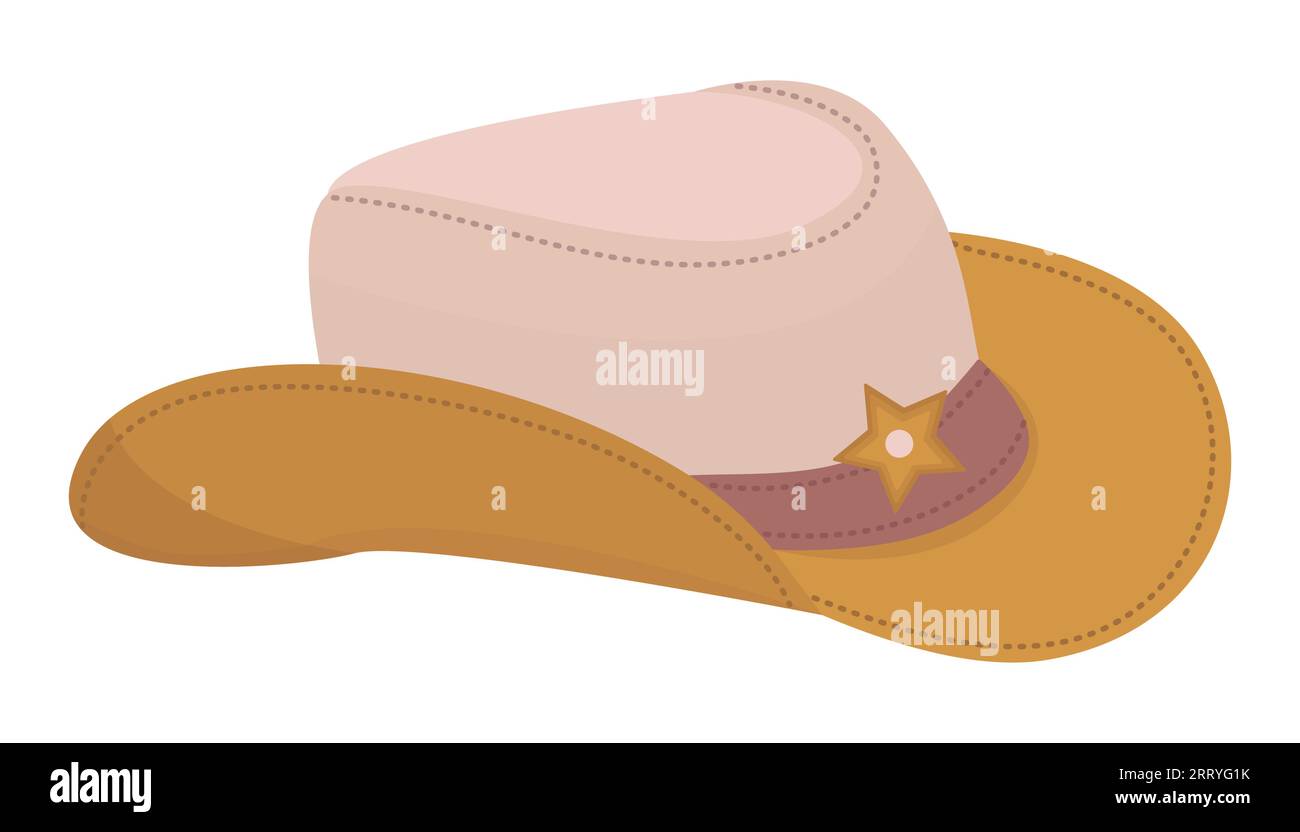 Cowboy hat stetson in boho style, color vector illustration Stock Vector