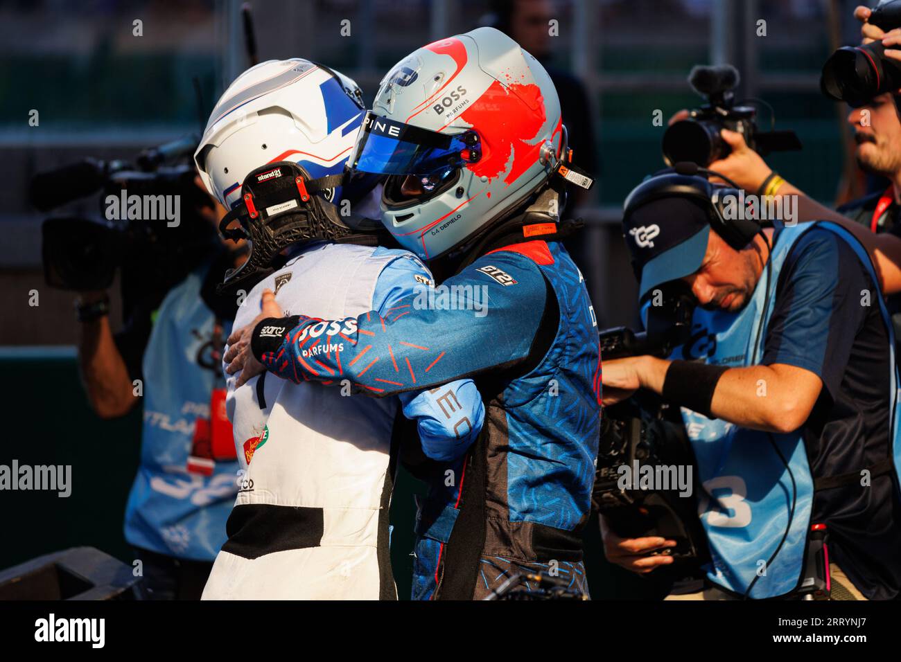 Depielo, Alpine, Sylvain de Vilebrequin, NordVPN, portrait celebrations during the GP Explorer 20023 at Le Mans, France on September 9th - Photo: Clément Luck/DPPI Credit: DPPI Media/Alamy Live News Stock Photo