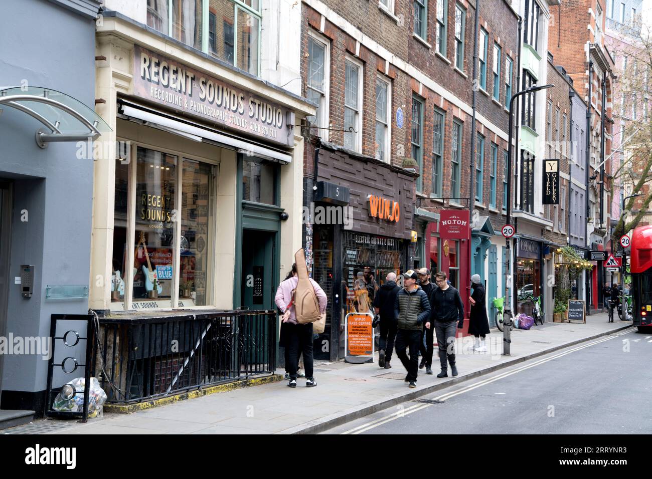 Music shops on london's Tin pan alley , Denmark Street, St Giles