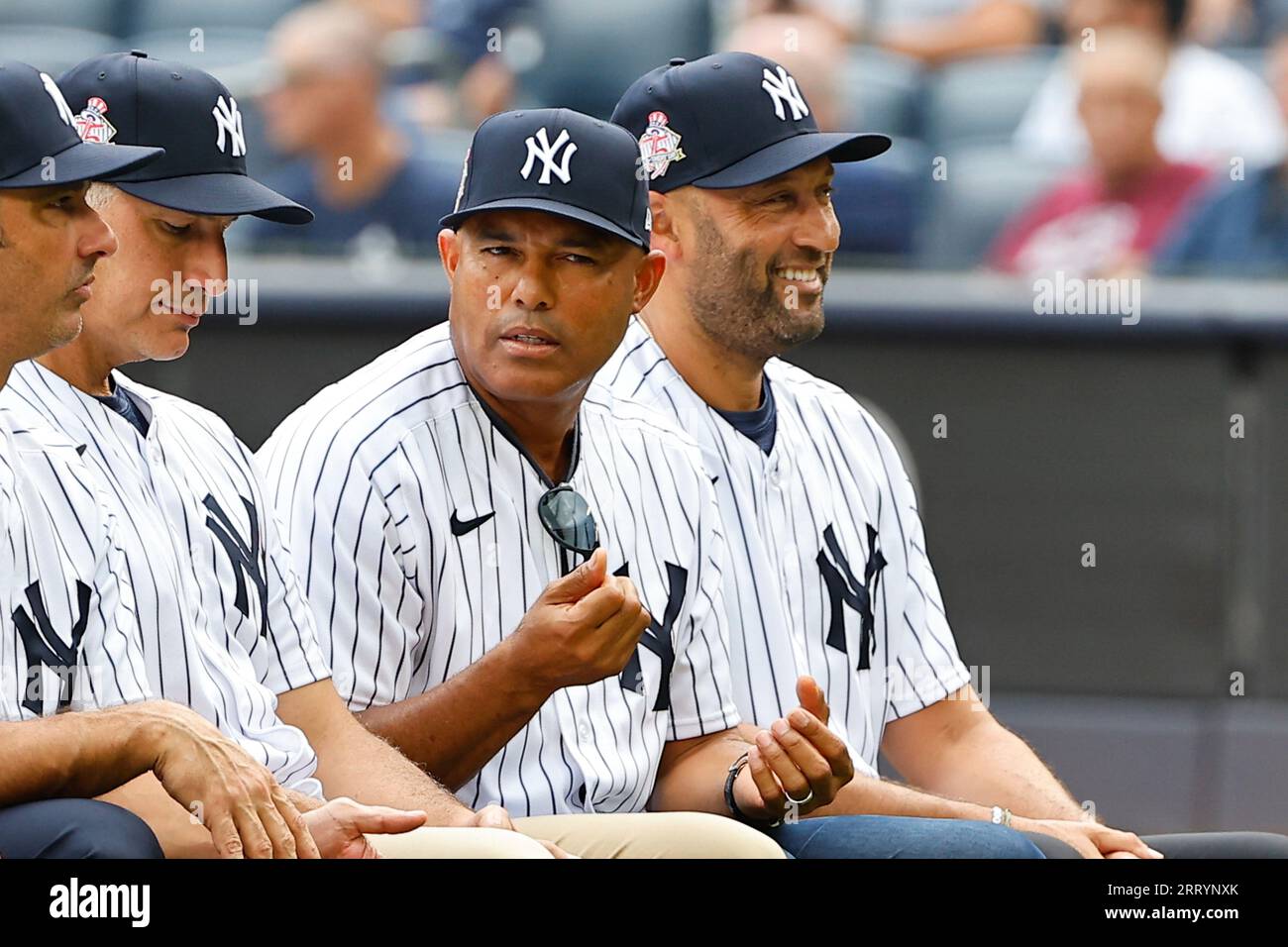 BRONX, NY SEPTEMBER 09 Derek Jeter and Mariano Rivera smile during(01)
