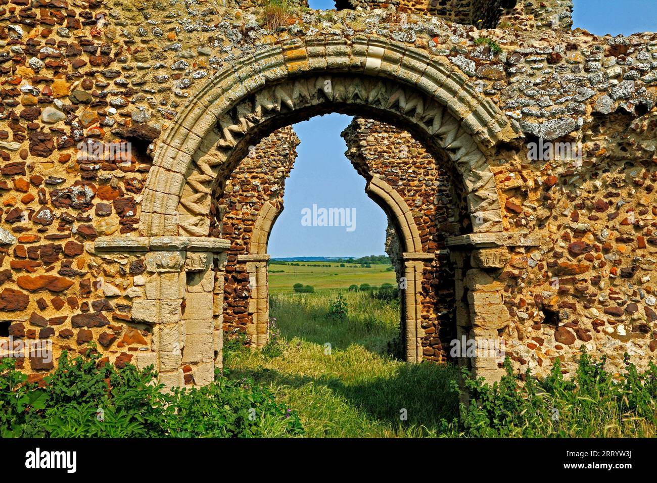 Bawsey, Norfolk, ruins of Norman church, ruined churches, in ruins, England Stock Photo