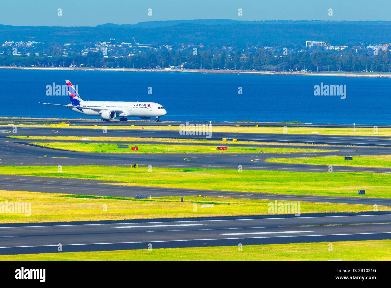 Aircraft movements at Sydney (Kingsford Smith) Airport in Sydney, Australia. Stock Photo