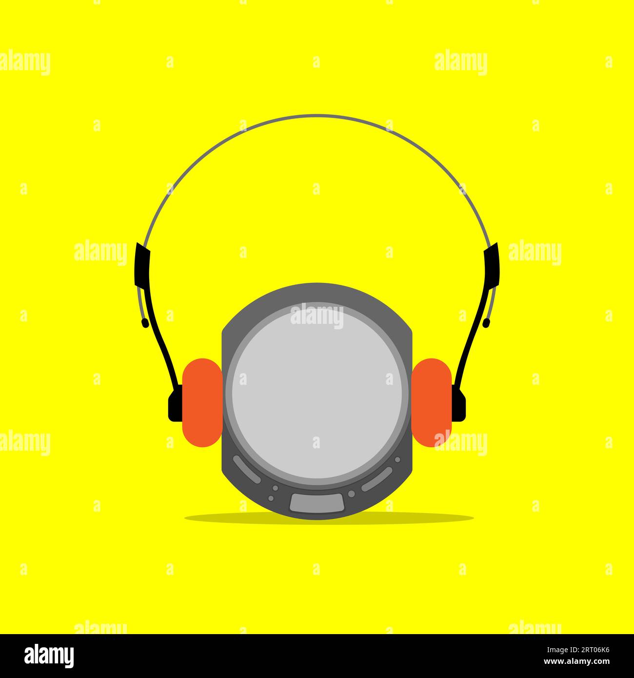 CD Player with headset Retro Vector Illustration Stock Vector