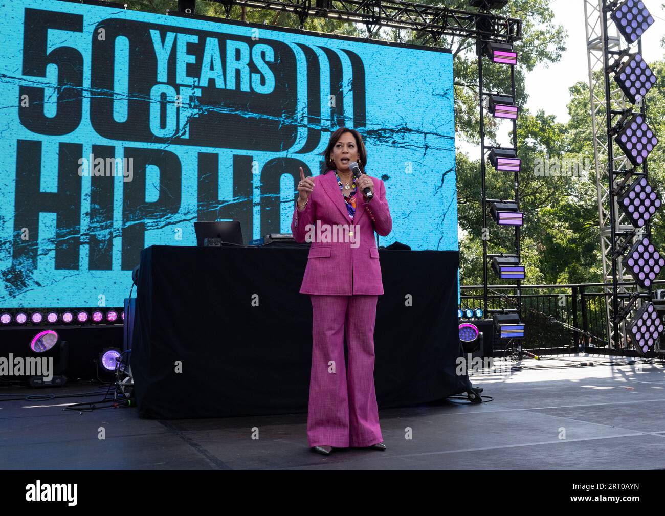 Washington DC, USA. 09th Sep, 2023. United States Vice President Kamala Harris makes remarks honoring the 50th anniversary of hip hop at the Vice President's residence at the US Naval Observatory in Washington, DC on Saturday, September 9, 2023.Credit: Ron Sachs/Pool via CNP /MediaPunch Credit: MediaPunch Inc/Alamy Live News Stock Photo