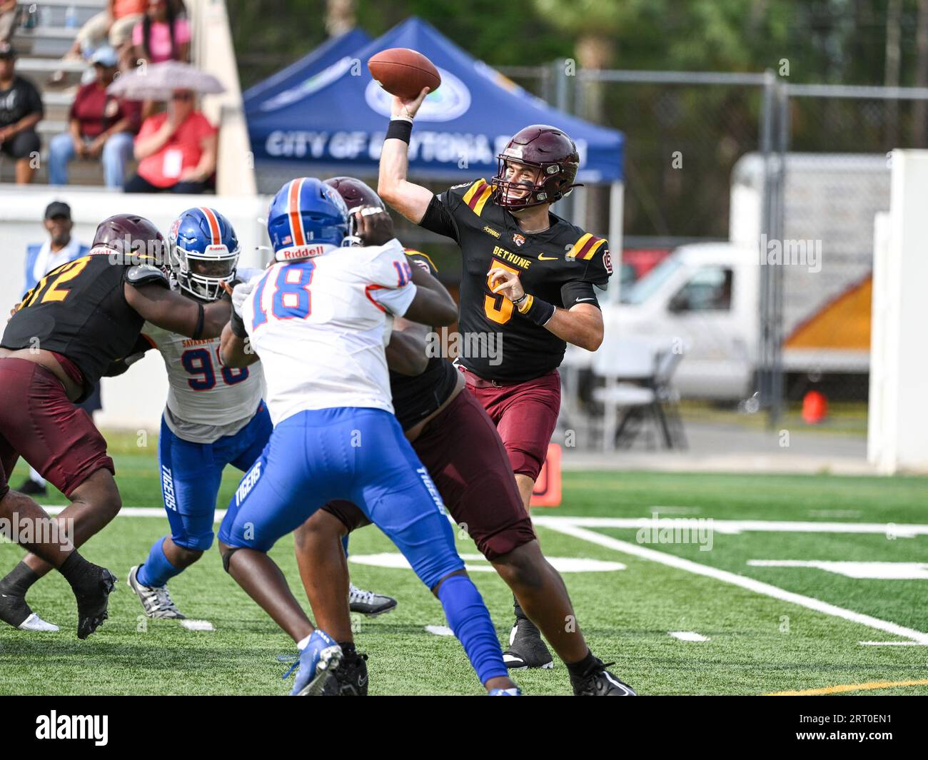 September 9, 2023 Bethune Cookman quarterback Luke Sprague (5) throws