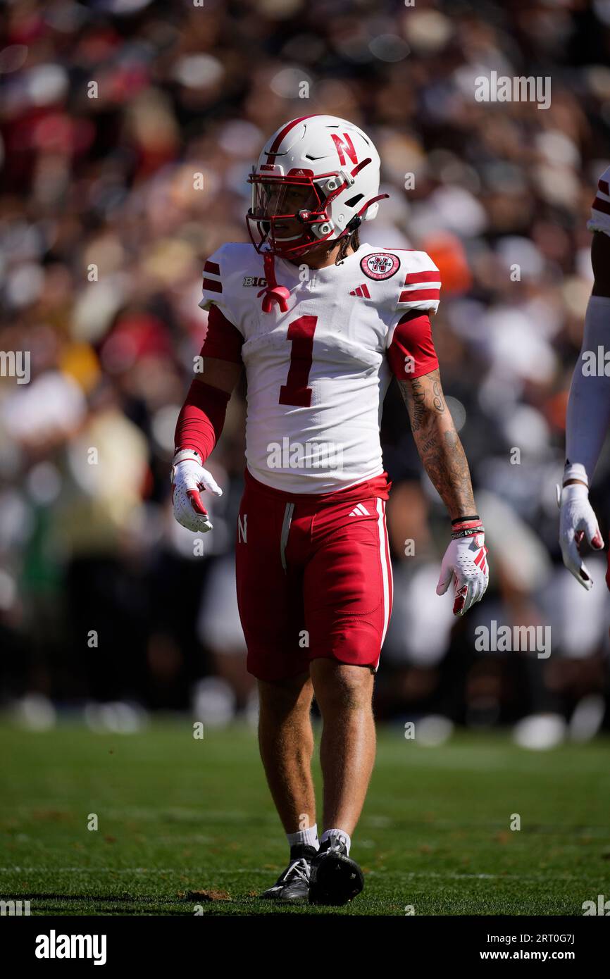 Nebraska wide receiver Billy Kemp IV (1) in the first half of an NCAA  college football game Saturday, Sept. 9, 2023, in Boulder, Colo. (AP  Photo/David Zalubowski Stock Photo - Alamy