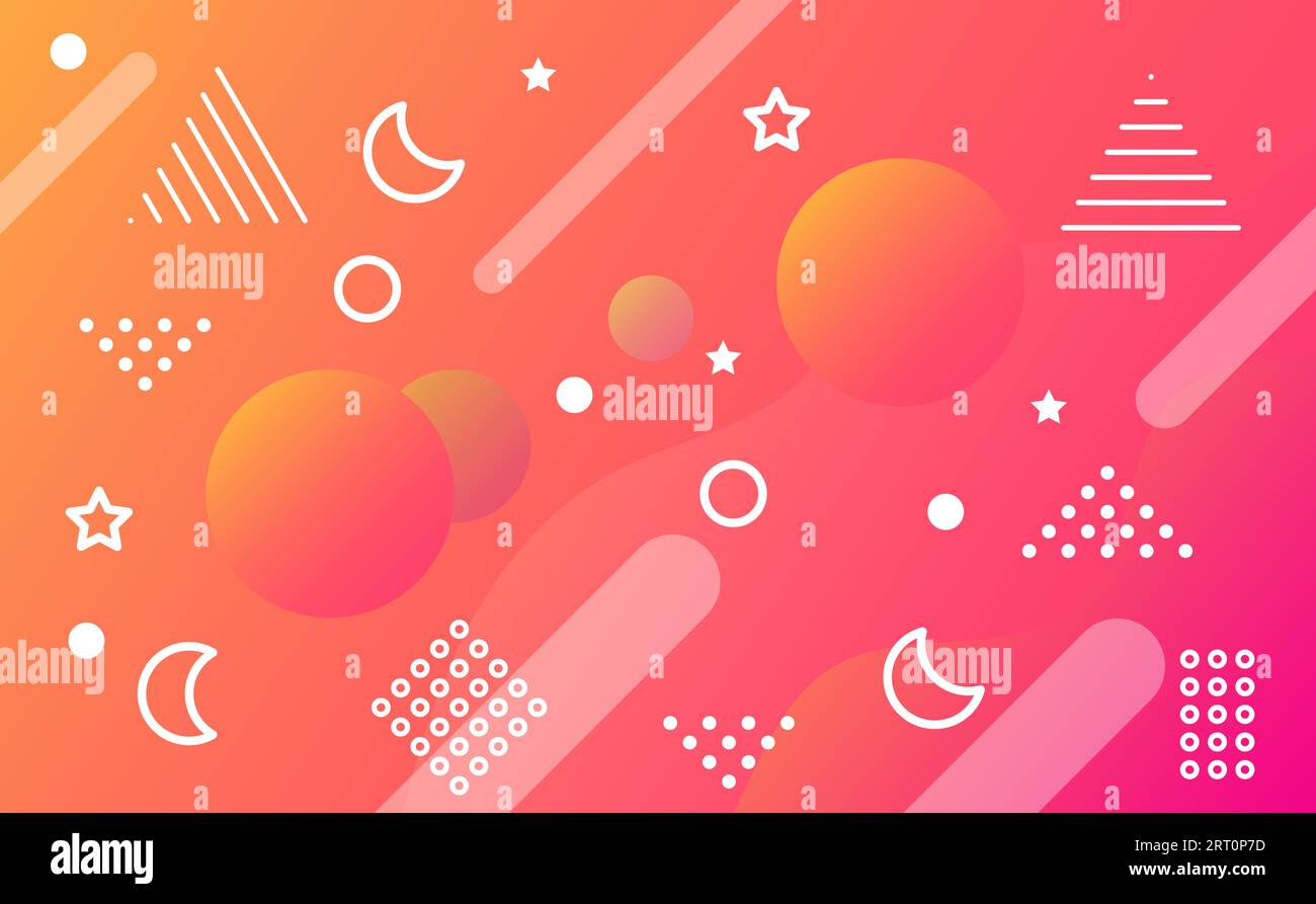 Abstract geometric shapes colorful gradient background with white lines Stock Vector