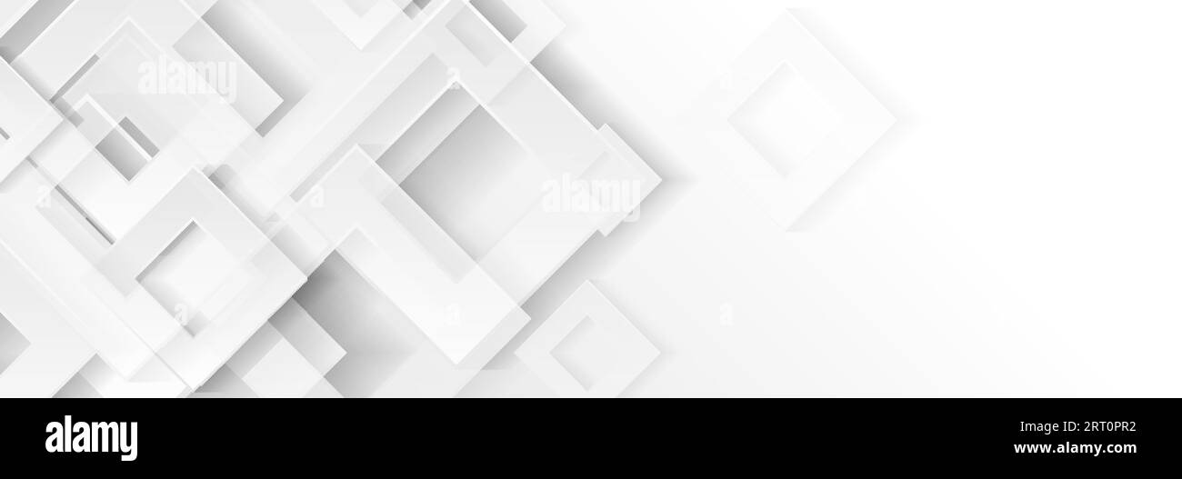 Minimal light grey glossy squares. Abstract technology banner design ...
