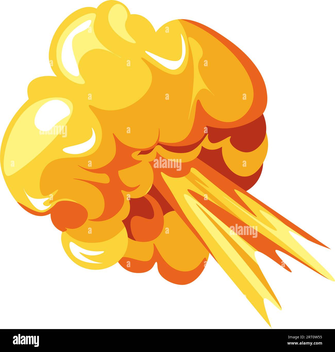 Flames and fire, isolated effect of explosion and detonation. Blast and