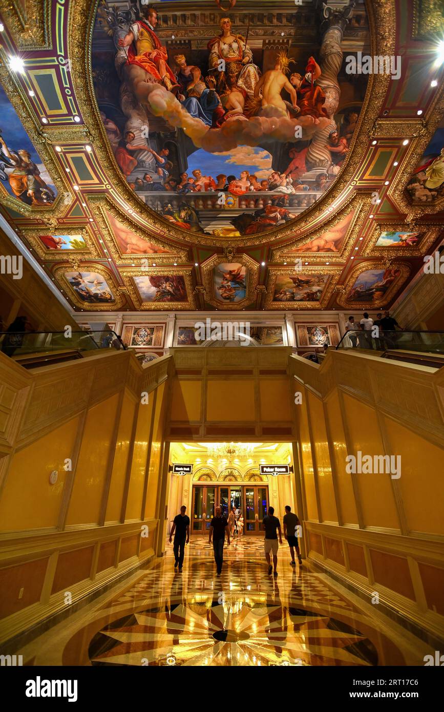 Entrance Interior of The Venetian Casino - Las Vegas, Nevada Stock Photo