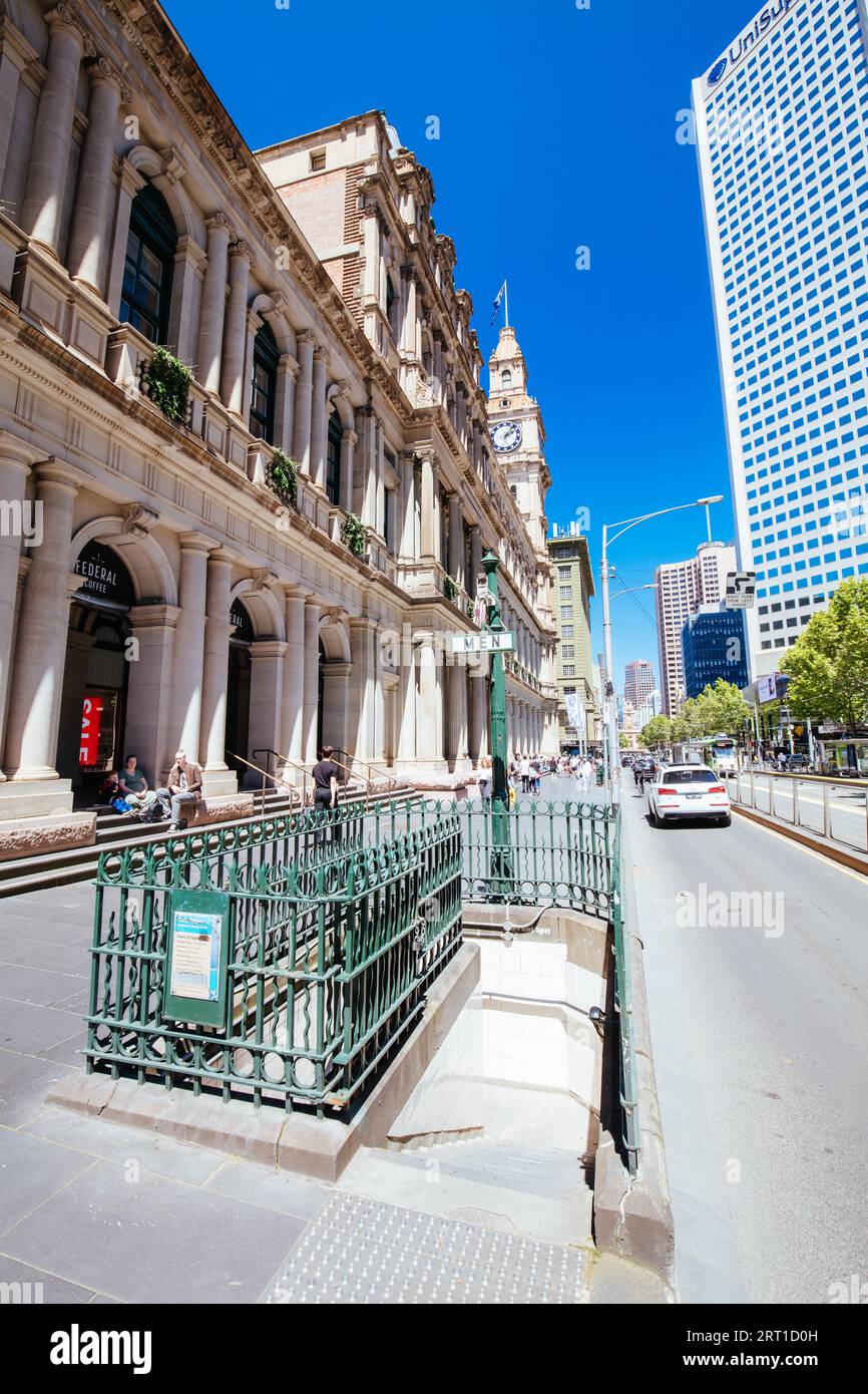 Melbourne, Australia, October 31, 2021: Iconic underground public ...