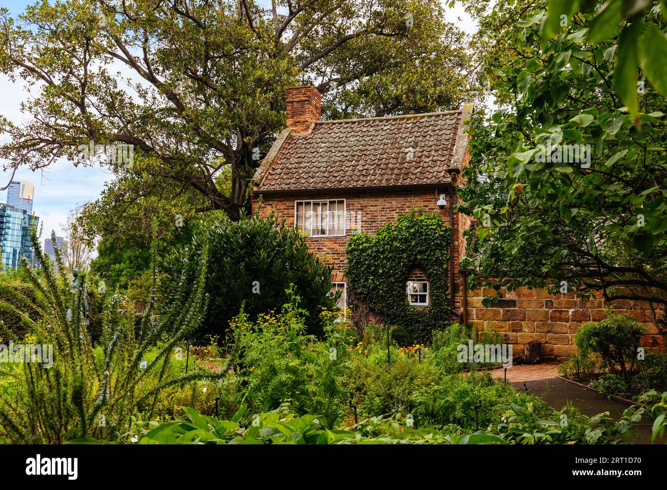 Cook's Cottage in Fitzroy Gardens in Melbourne, Australia is the oldest building in the country built by the parents of the famous explorer James Cook Stock Photo