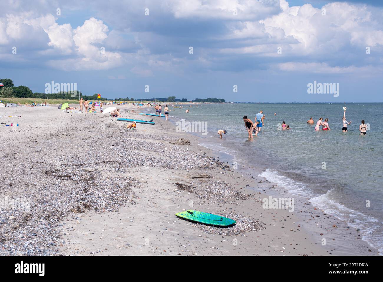 Dahme, Germany, July 27, 2021: People enjoying the summer at the beach Stock Photo