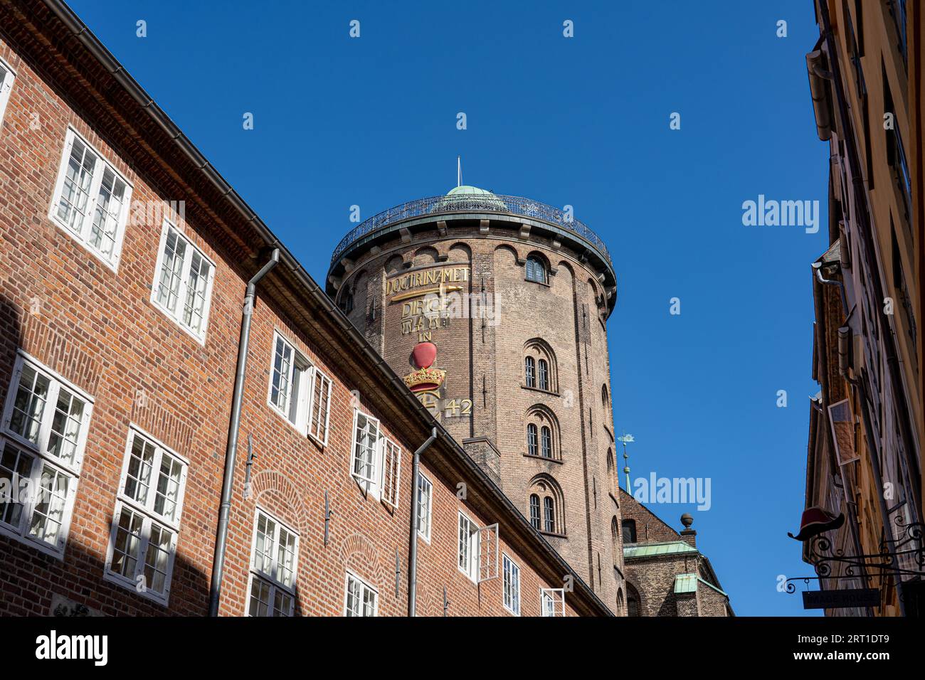 Copenhagen, Denmark, September 03, 2021: The Round Tower in the historic city centre Stock Photo