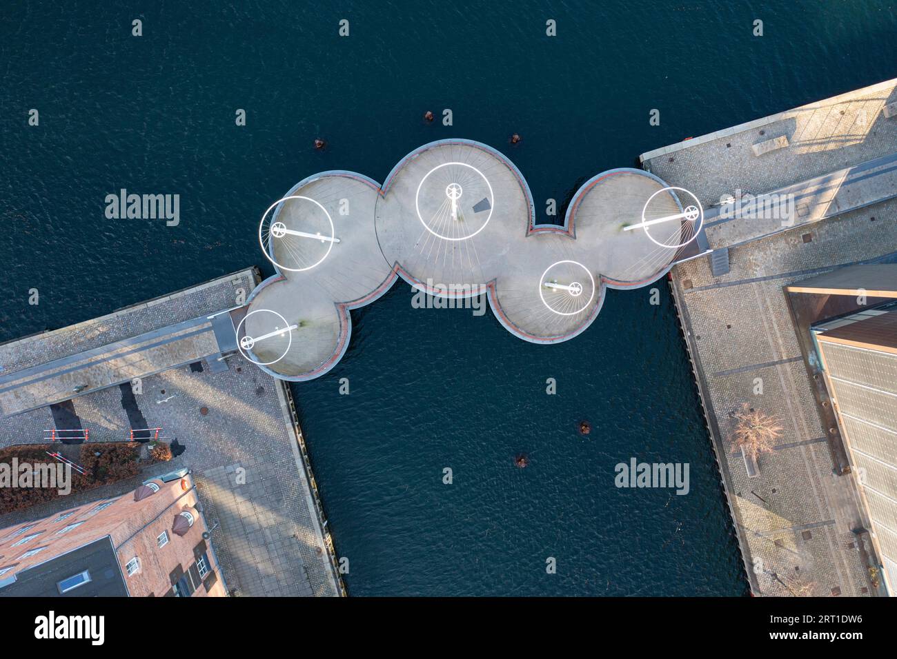 Copenhagen, Denmark, January 14, 2022: Aerial drone view of the modern ...