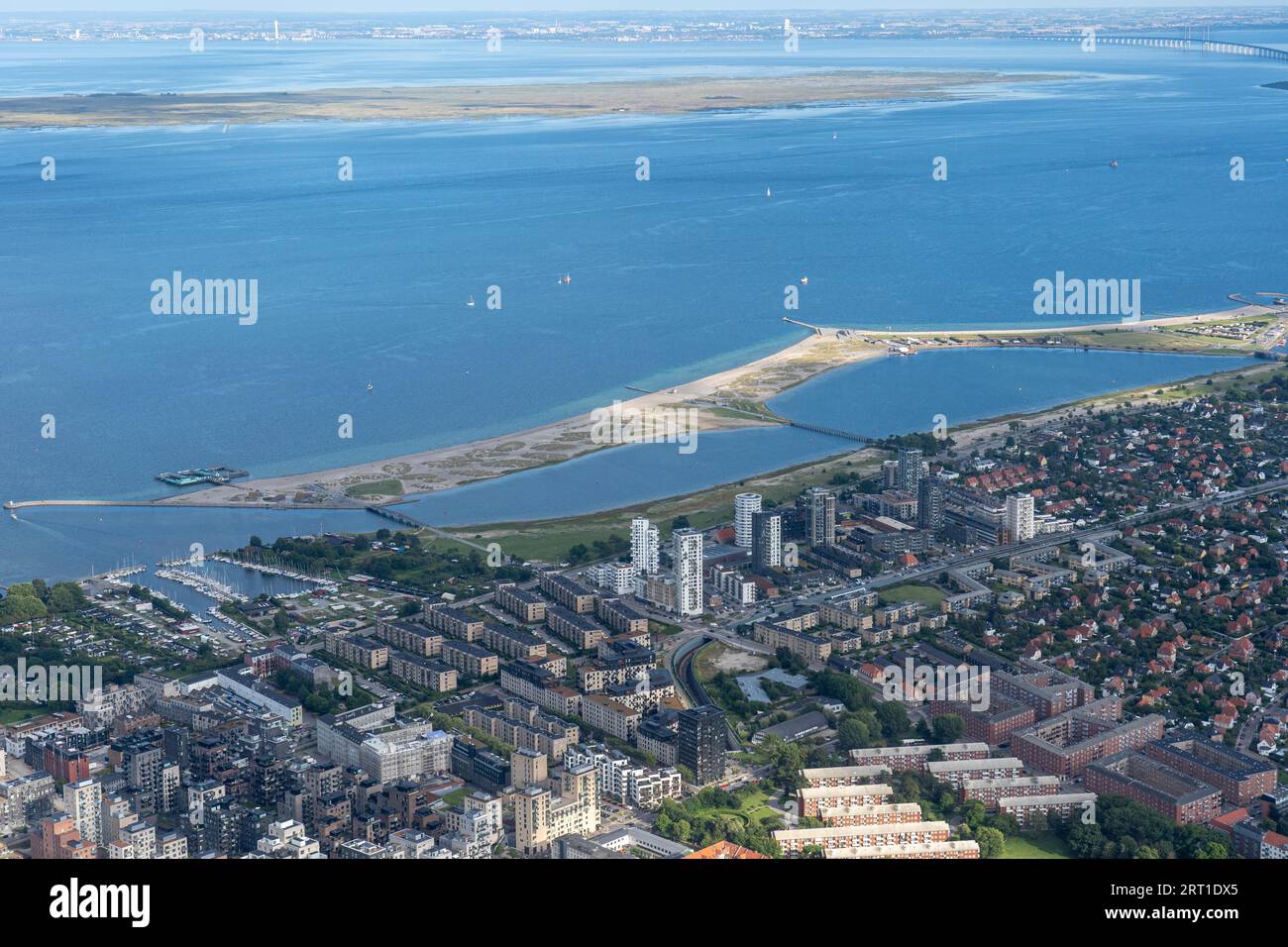 Copenhagen, Denmark, August 21, 2021: Aerial view of Amager Beach Park Stock Photo