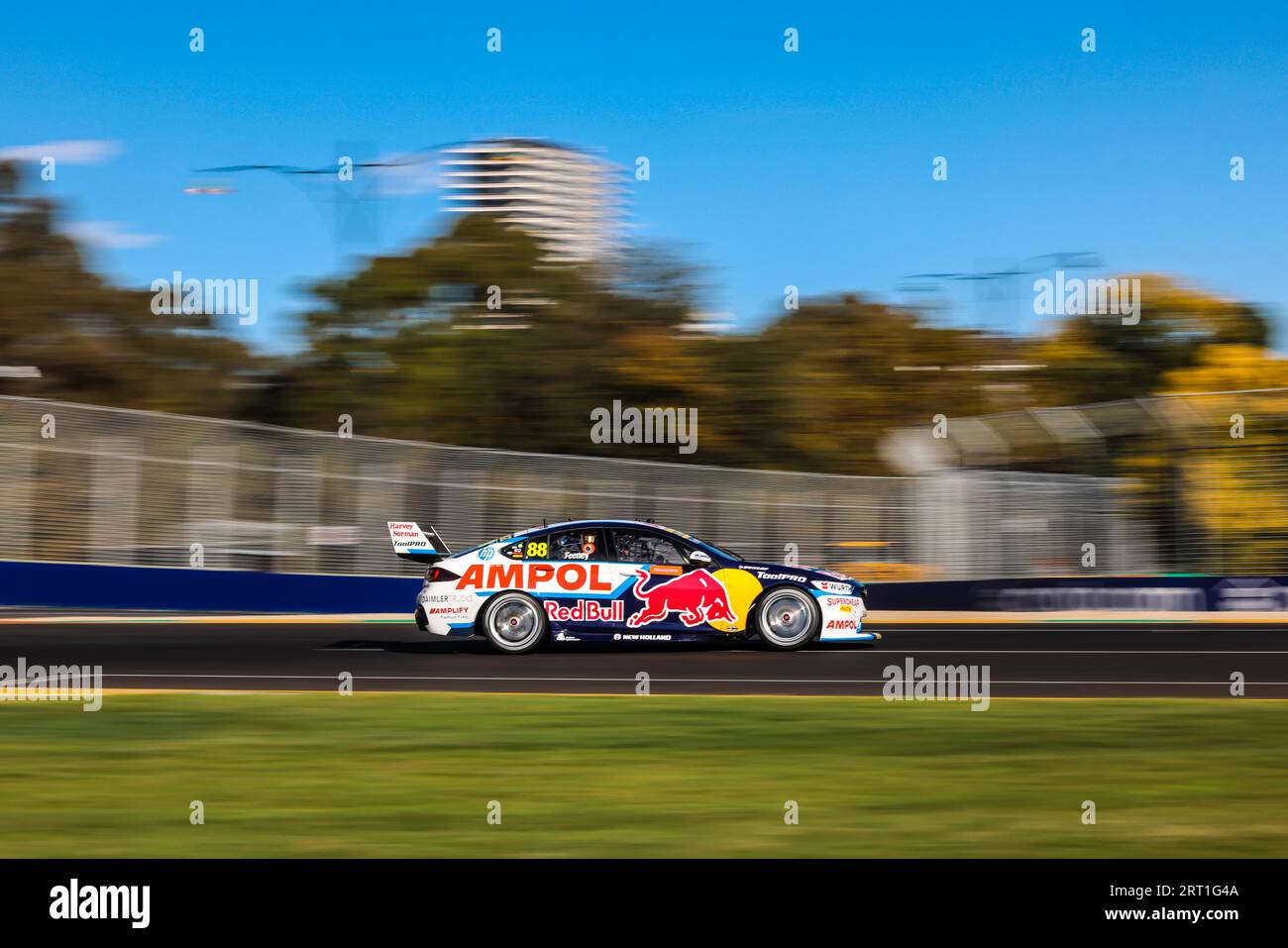 MELBOURNE, AUSTRALIA, APRIL 7: Broc Feeney of Triple Eight Race Engineering ofV8 Supercars hit the track in qualifying at the 2022 Australian Formula Stock Photo