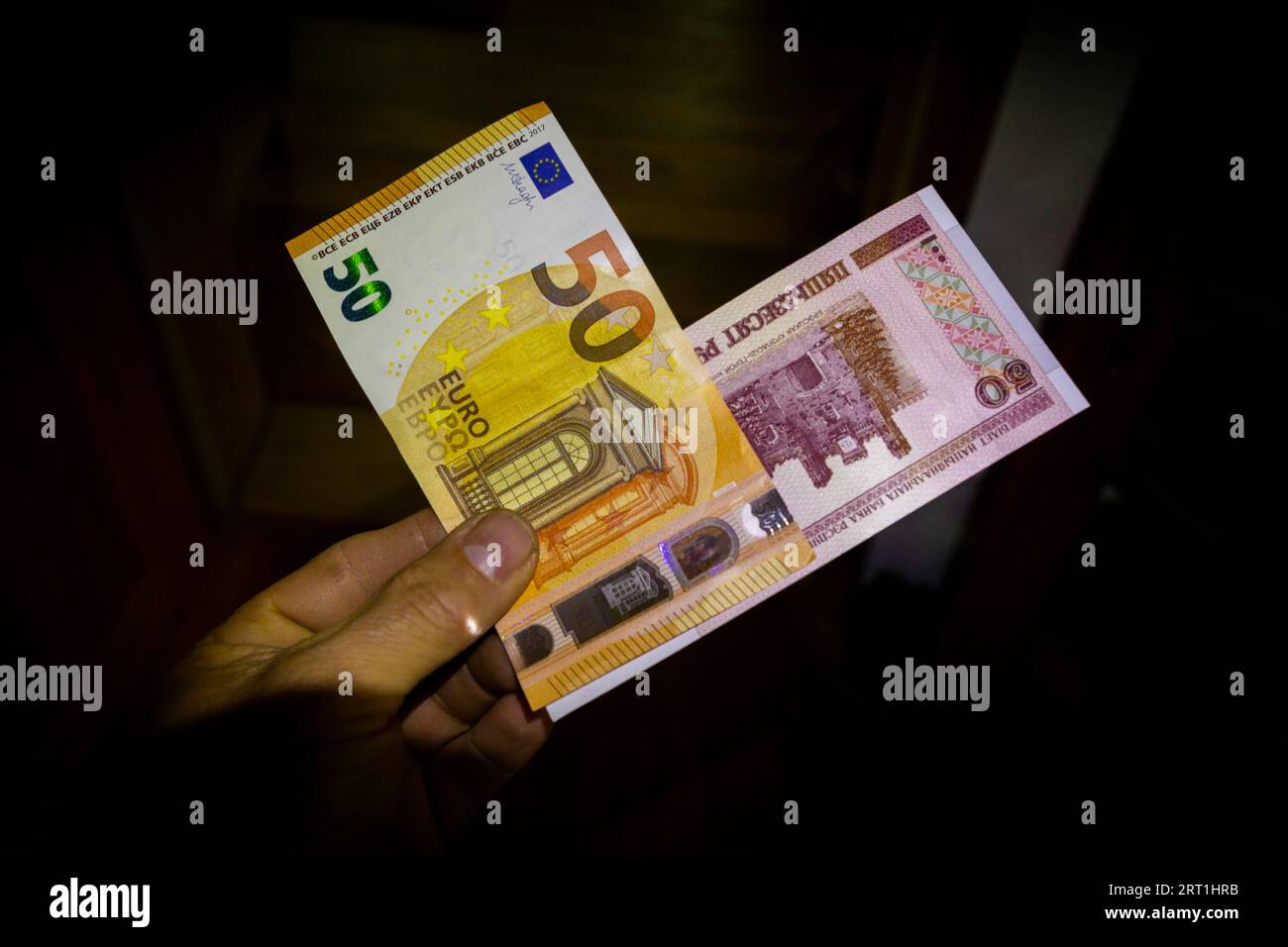 100 Euro 50 Dollar Money on Gray Background. Stock Image - Image of  earning, closeup: 107915221