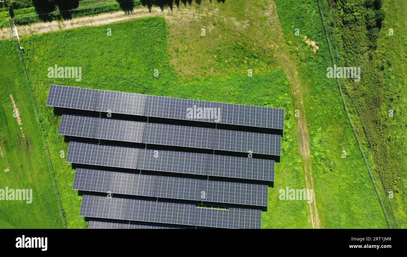 Aerial View Of A Large Solar Park For Alternative Energy Production ...