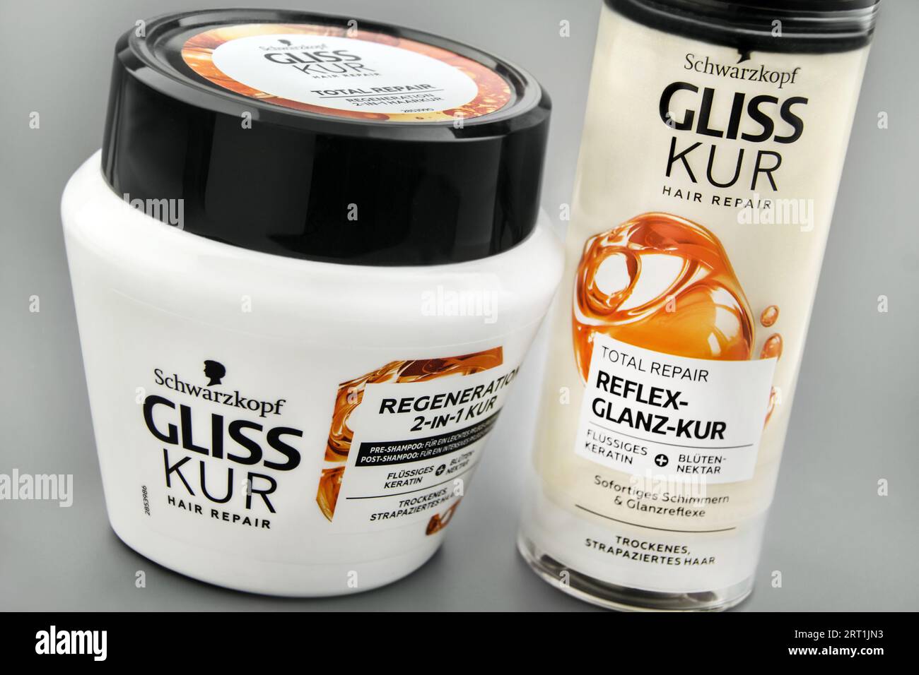 Produkte von Gliss Kur Schwarzkopf Haarpflege Stock Photo