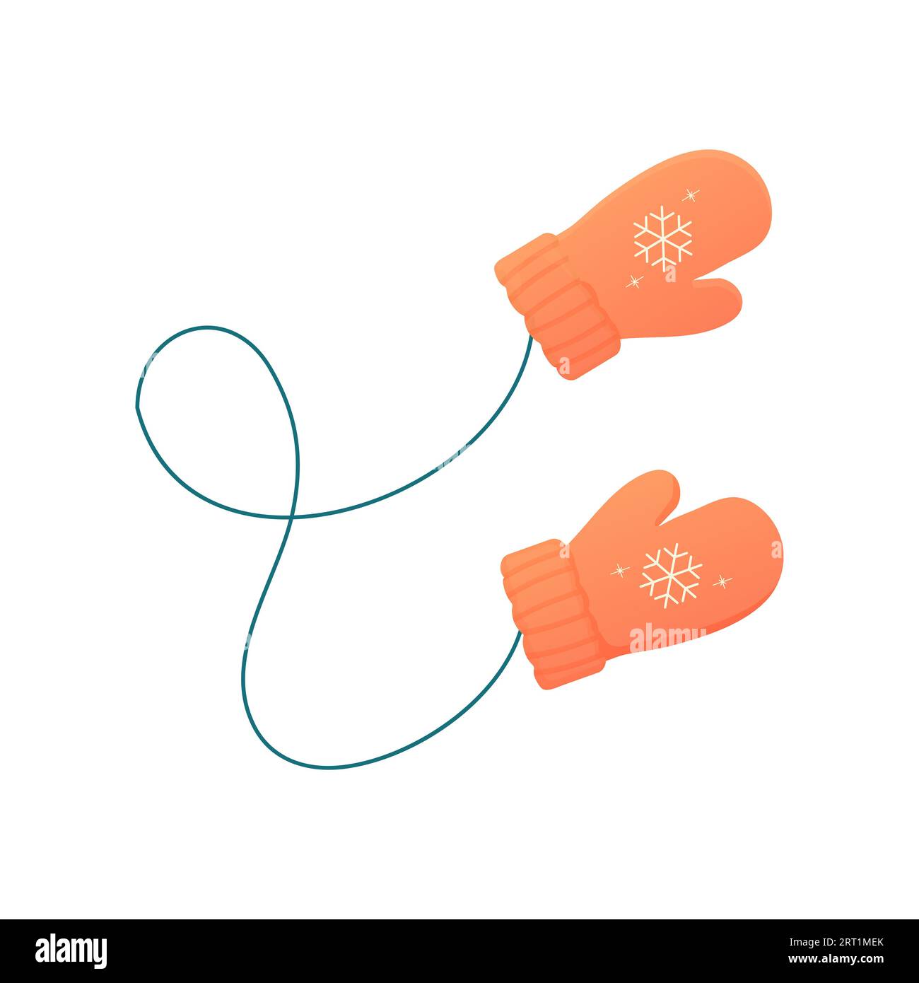 Gloves gloves mittens on thread, winter accessories. Vector illustration Stock Vector