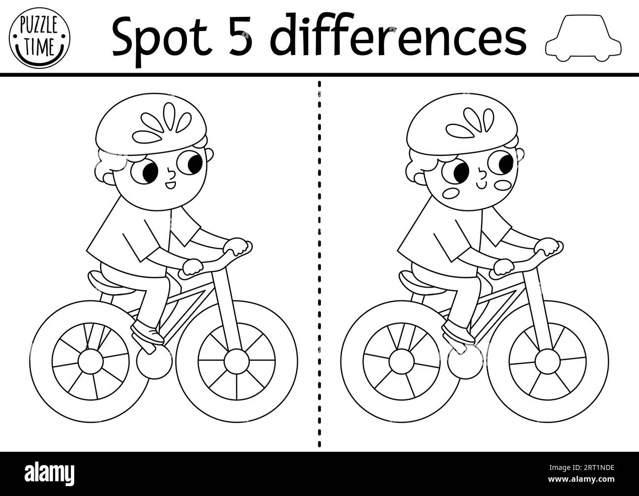 Find differences game for children. Transportation line educational ...