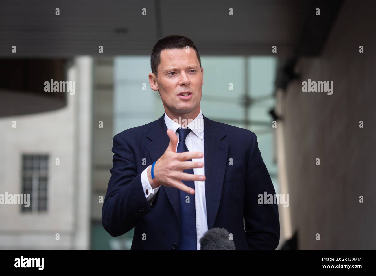 London, United Kingdom. September 10  2023. Lord Chancellor and Secretary of State for Justice Alex Chalk is seen outside BBC as he appears on Sunday With Laura Kuenssberg show..Credit: Tayfun Salci / Alamy Live News Stock Photo