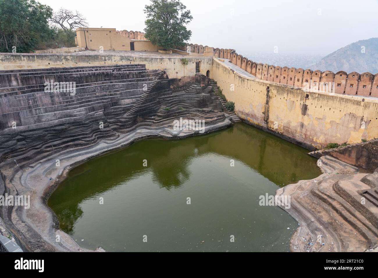 Jaipur, India, December 12, 2019: The historic step well inside Nahargarh Fort Stock Photo